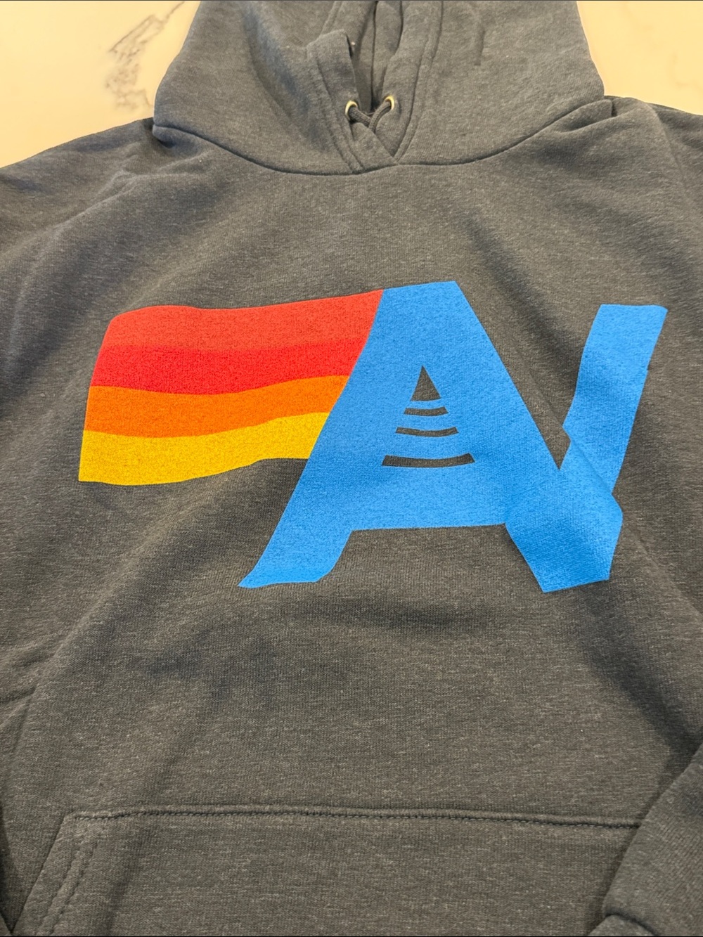 Aviator Nation Logo Pullover Relax Hoodie Charcoal L New - Picture 4 of 8